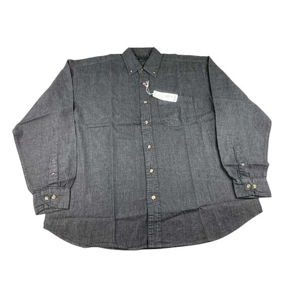 Sierra Pacific Button Down Shirt Men XL Black Sleeve Button Front Chest Pocket - Picture 1 of 9